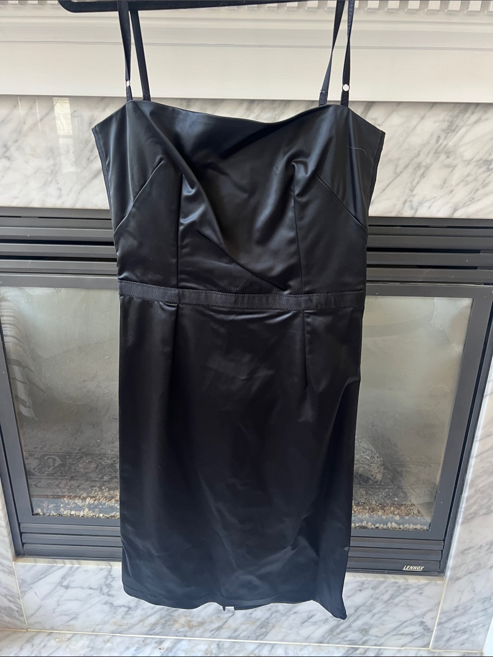 Dolce & Gabbana Black Satin Mini Dress with Spaghetti Straps